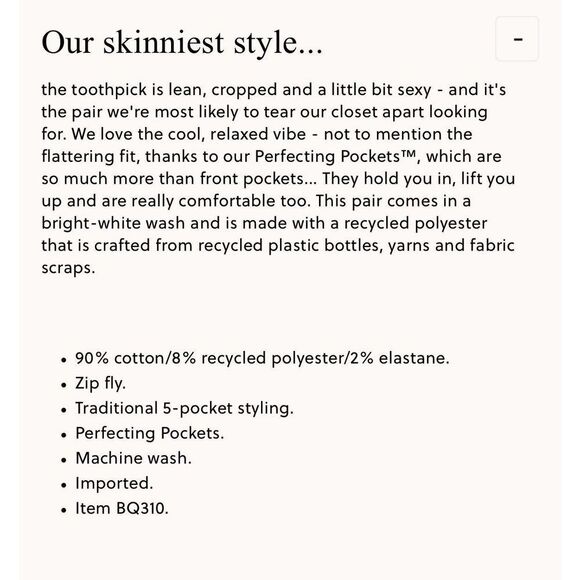 J.CREW Skinny Jeans Women 28 White 9" Toothpick Stretch BQ310 - Picture 2 of 14